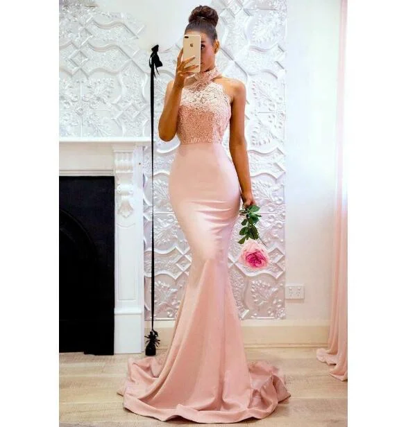 

Elegant Women High Quality Formal Long Mermaid Evening Dresses, Pink