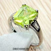 man-made apple Green jewels square zircon china manufacturing silver ring