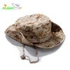 Khaki army digital camo big visor hunter bucket hat fisherman hat with string