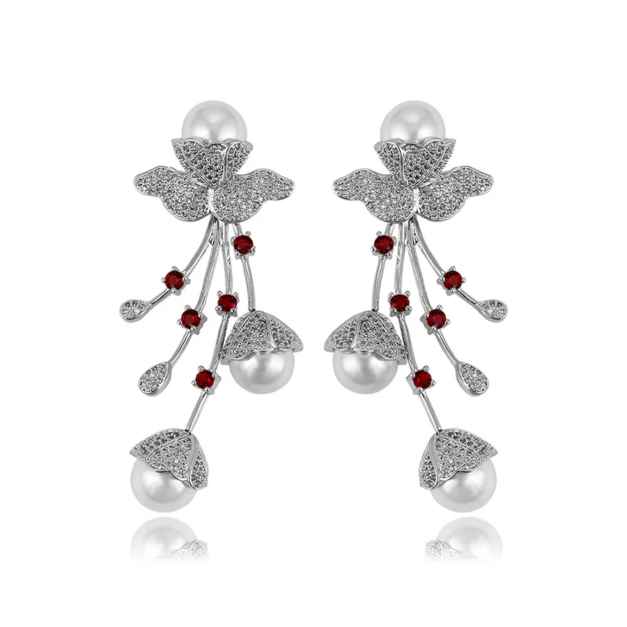 

E-406 xuping fashion luxury double side pearl stud earrings