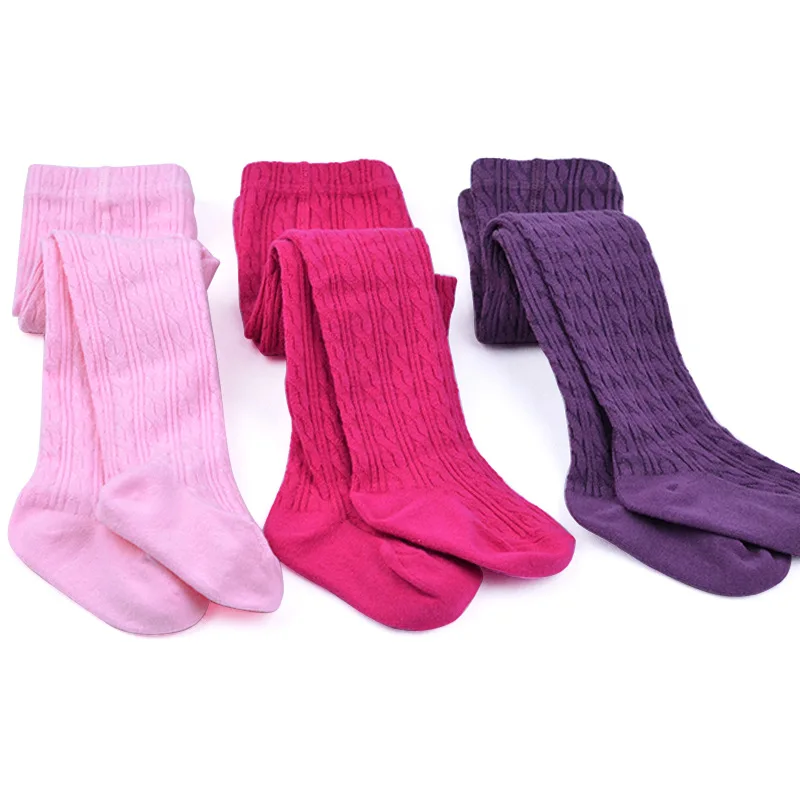 

80% Combed cotton baby tights pantyhose pink plain style socks, 10 colors