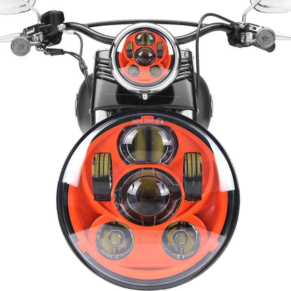 5-3/4 5.75'' Inch LED Headlight for Sportster XL 1200 883 Motorcycle Orange