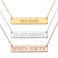 

Custom personalized engraved name bar necklace wholesale