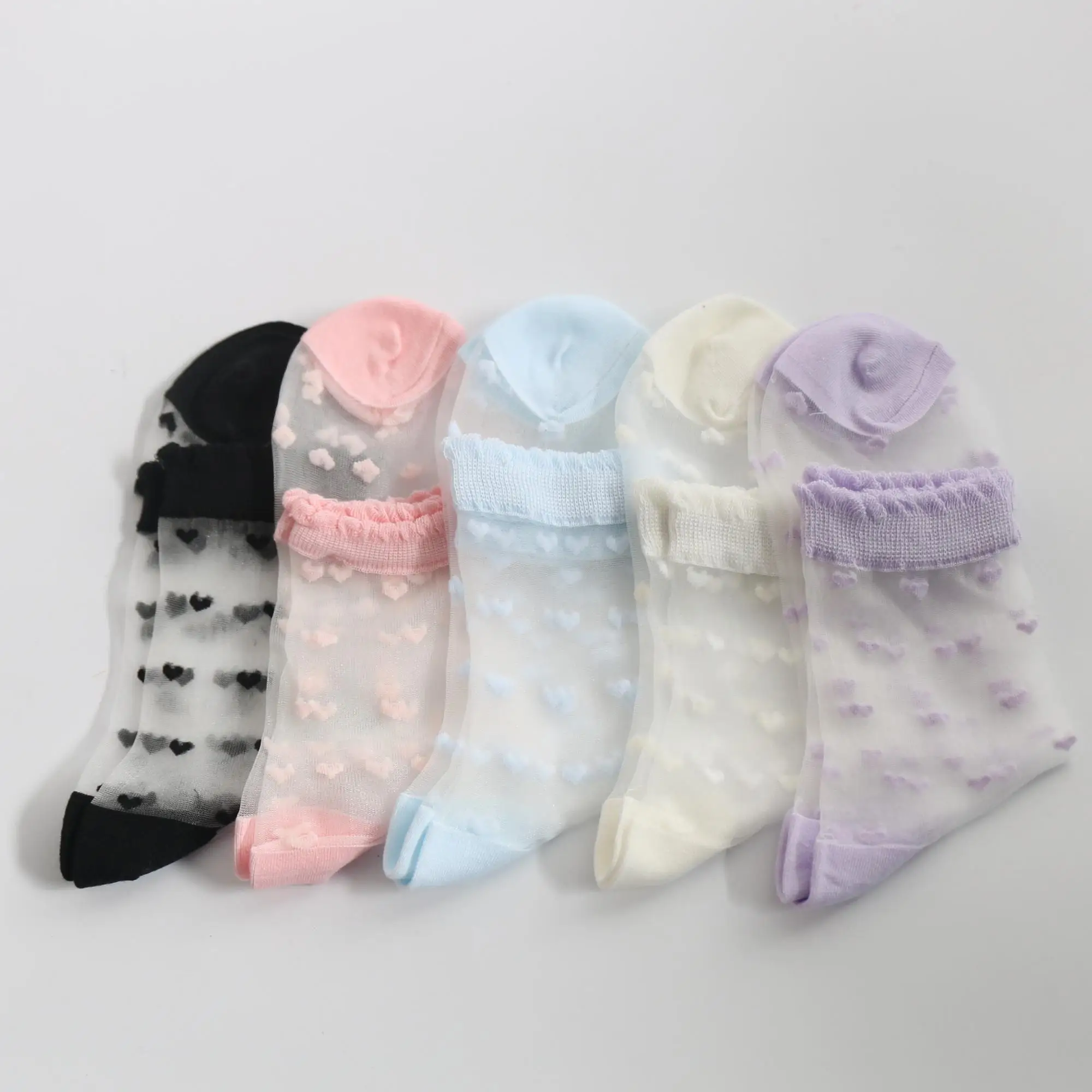 

Summer Fishnet Transparent Socks for Women Great Selection Lace quarter Socks, As pic