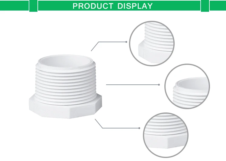 Sch40 Astm D2466 Pipe Fittings Samuk Pvc Plug Male Threaded Pvc Plug