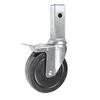 5inch 125mm square stem trunkle hard rubber wheel scaffolding caster with brake