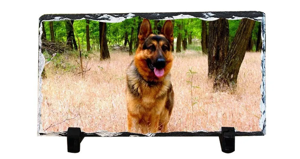 Y.H.X Discount Personalized Picture Frames Photo Rock Slate Dog Photo Plaque Customized Photo Plaque