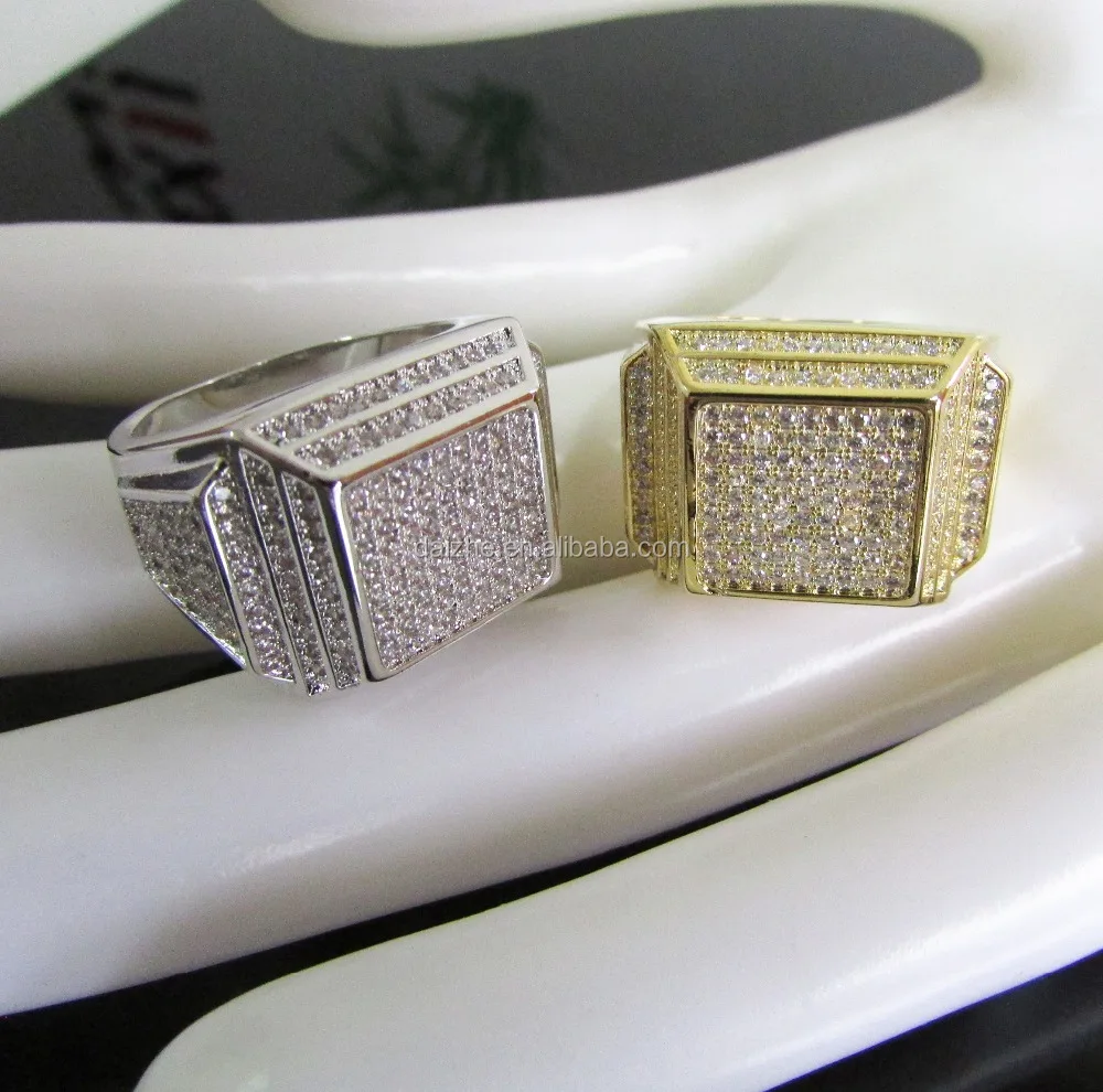 

Hot selling China factory in Stock micro pave cz hip hop bling ring