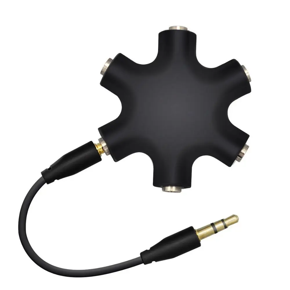 

3.5mm 6 in 1 Earbuds Headphone Splitter Sharer Divider for earphones