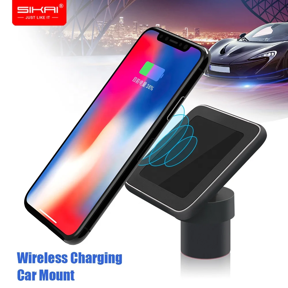 

Amazon hot sale magnetic car mount wireless charger fast qi charger for iphone , QC3.0 magnetic wireless car charger, Black;see as the pics