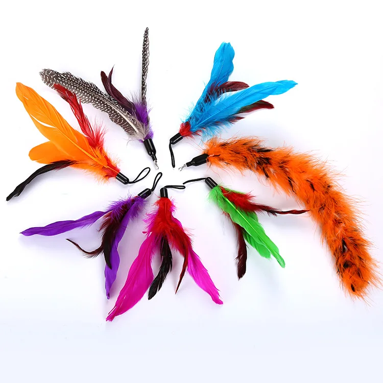

Z358Cat toy Multi Color Feather Plastic Diy Cats toys Parts Cat Supplies 18cm