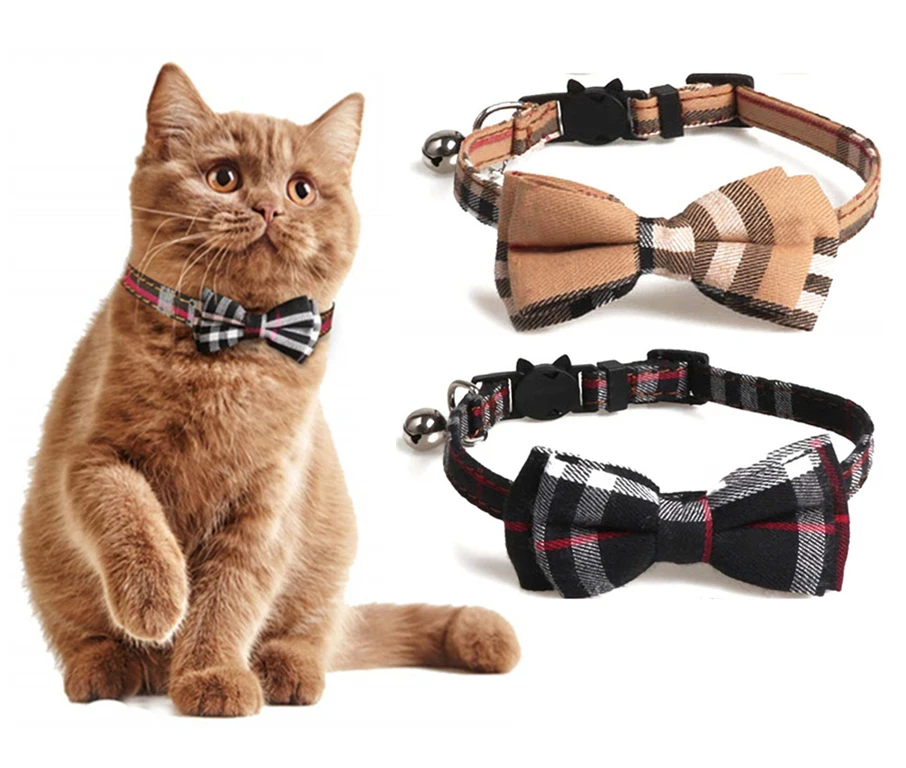

Cat Collar Breakaway for Kitty Cat and Some Puppies with Cute Bow Tie and Bell, Colorful