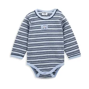 Baby Clothing Yarn Dyed Striped Long Sleeve Coveralls Newborn Cotton Infant Jumpsuit Baby Boy Bodysuits