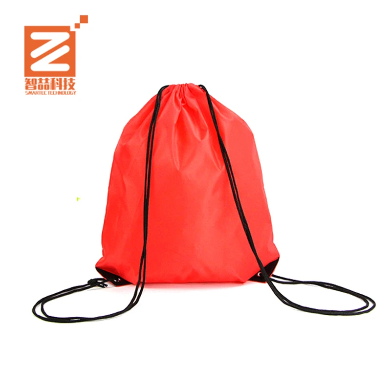 
2018 new wholesale nylon 210D polyester drawstring gym bag 