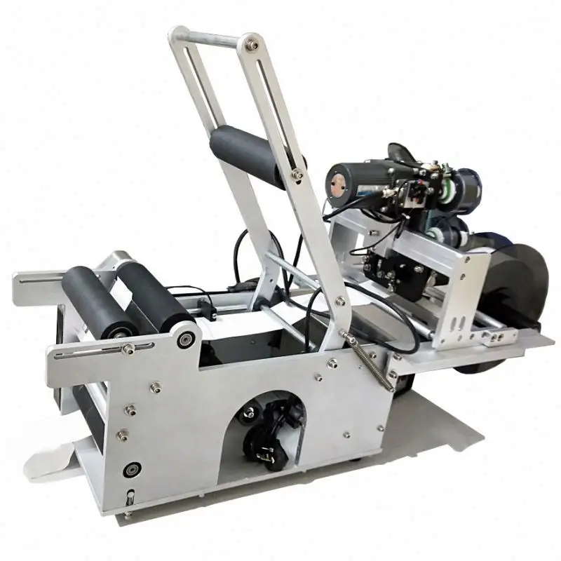 
semi automatic Tabletop Wrap Round Bottle Labeling Machine/labele/label pasting machine for chemical, cosmetics, plastic bottles 