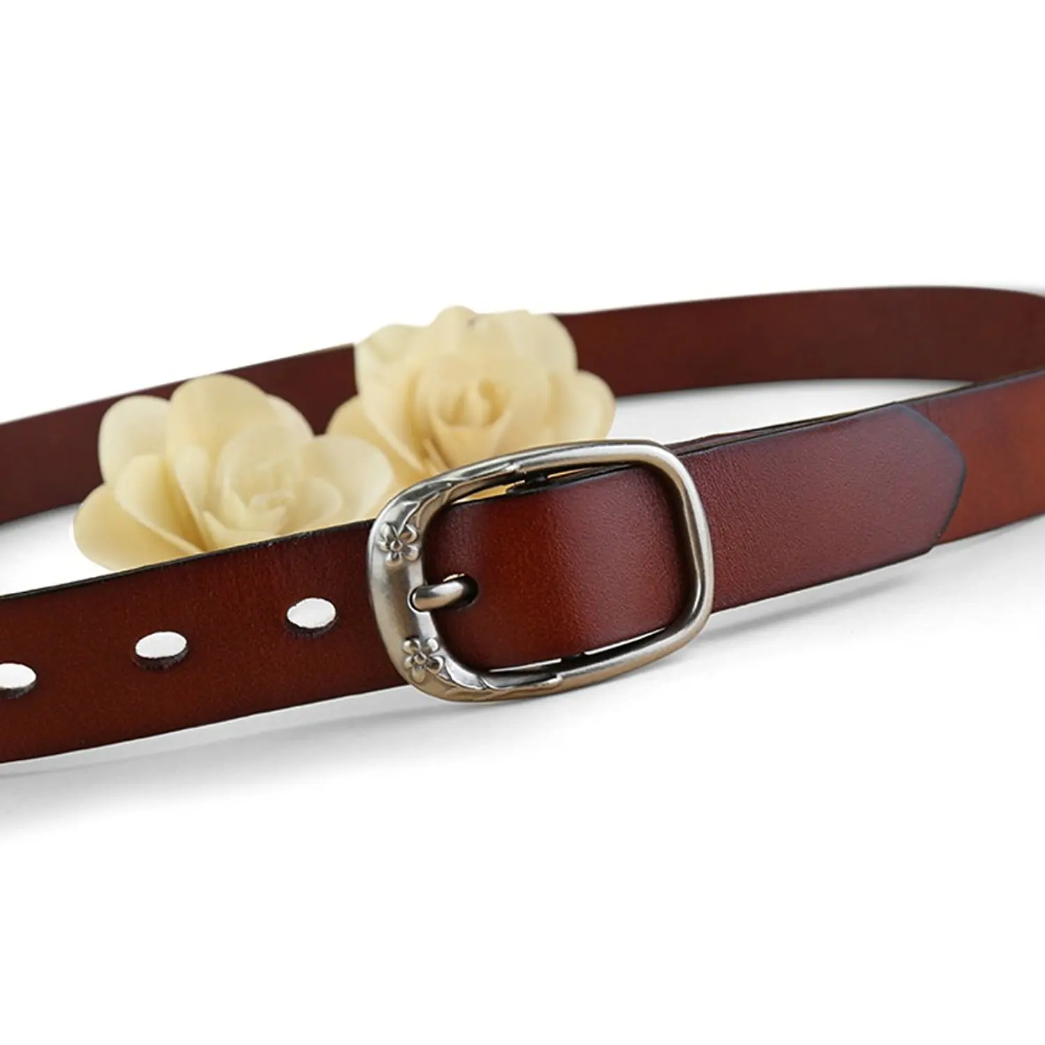Leather Lady Decorative Narrow Band Belt,Service Dress Simple All-purpose Girdle