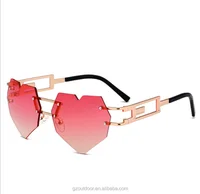 

2018 520heart shape rimless dropship sunglasses,eyewear usa south africa resin goggles,drop ball test FDA CE stock sunshades