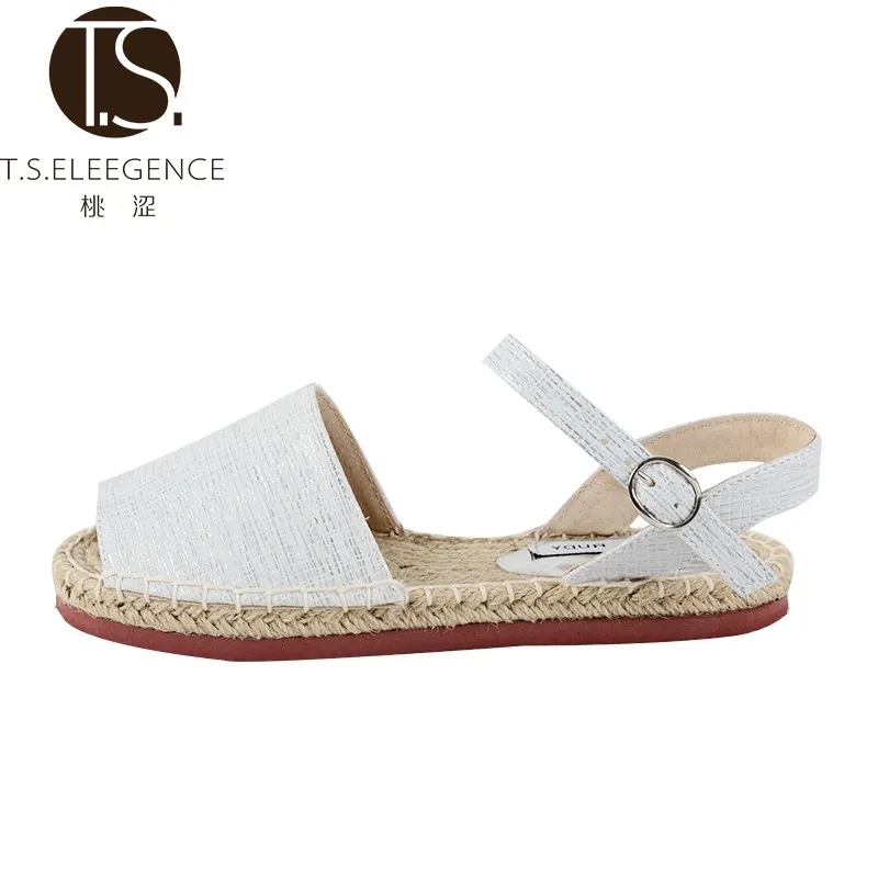 peep toe flat espadrille sandals