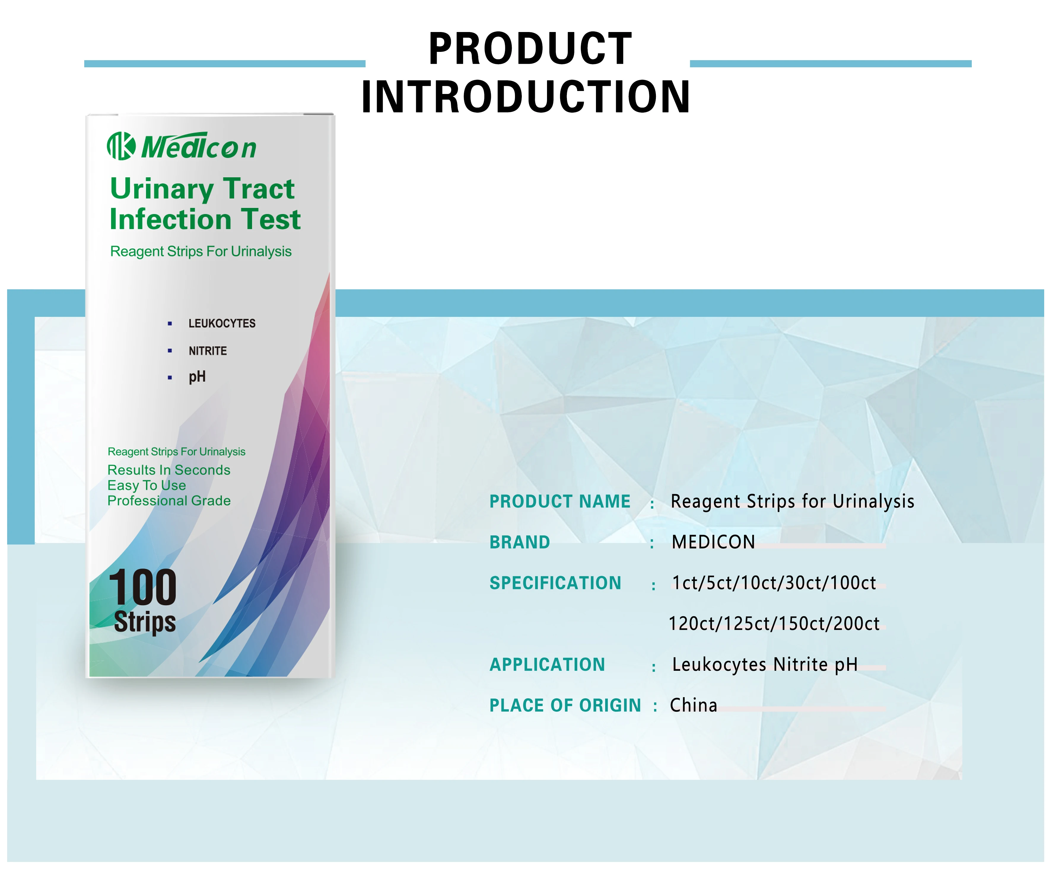 Urinary Tract Infection(uti) Reagent Strips For Urine Glucose,Ph