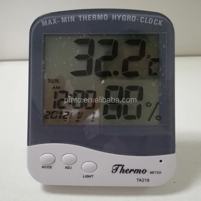 MAX-MIN Thermo Hygro-Clock Digital Thermometer - PMTC-TA218