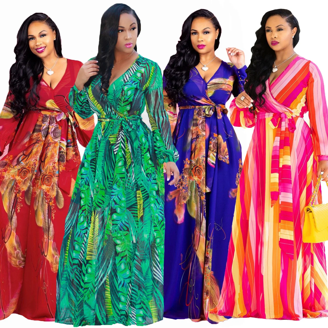 Plus Size Ethnic New Fashion Women Maxi ...