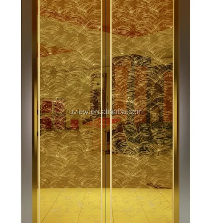 
Luxury stainless steel PVD gold titanium finish elevator door 