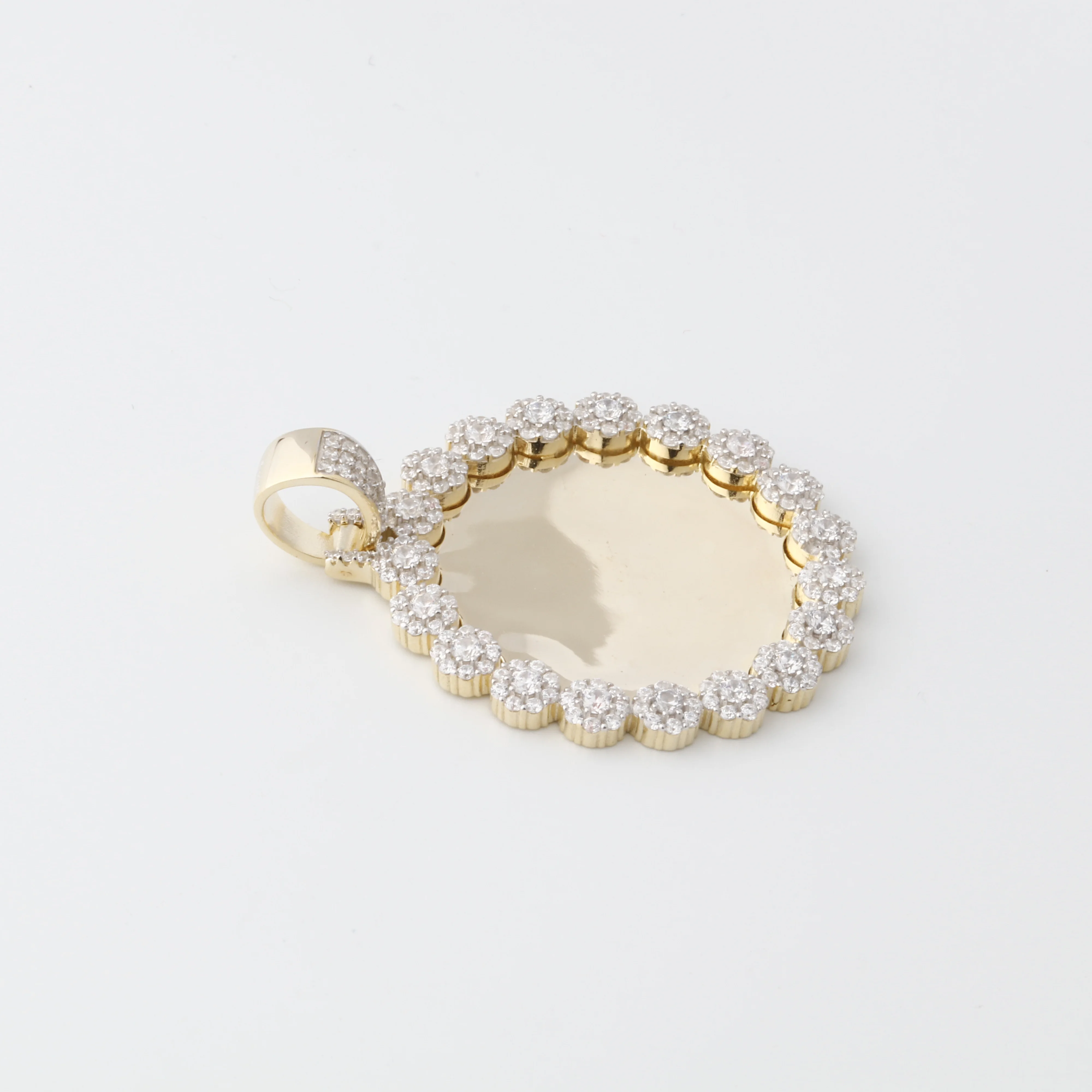 Wholesale Iced Out Custom Photo Pendants Zircon Main Stone And Charm Pendants Or Charms Type