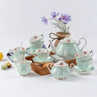 

Flower Design Bone China Hot Sale Tea Coffee Sugar Canister Set,Ceramic Tea Set