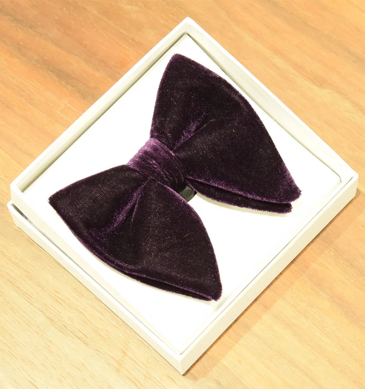latest purple black velvet bow ties