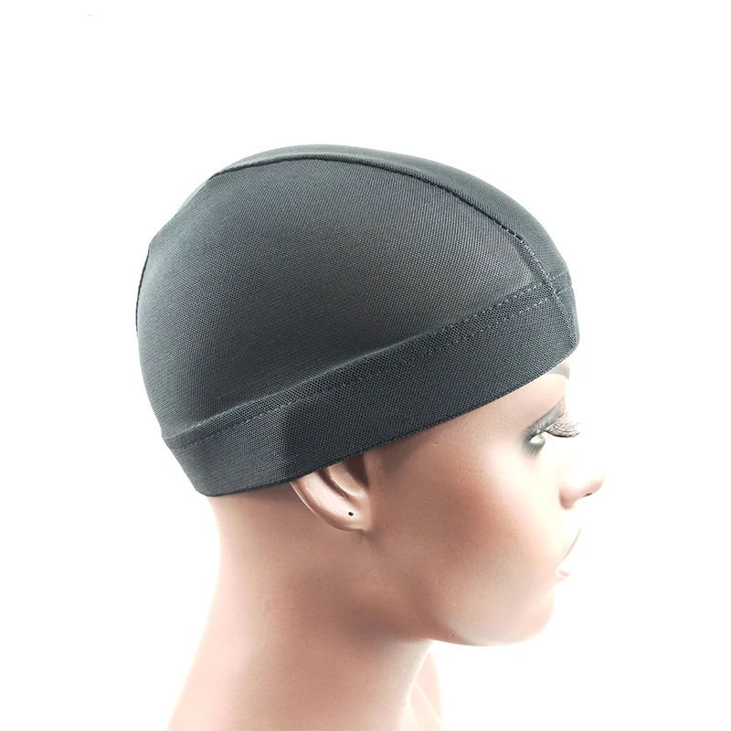 

black breathable ventilated thin skin mesh dome elastic stretch spandex nylon dome wig caps human hair net