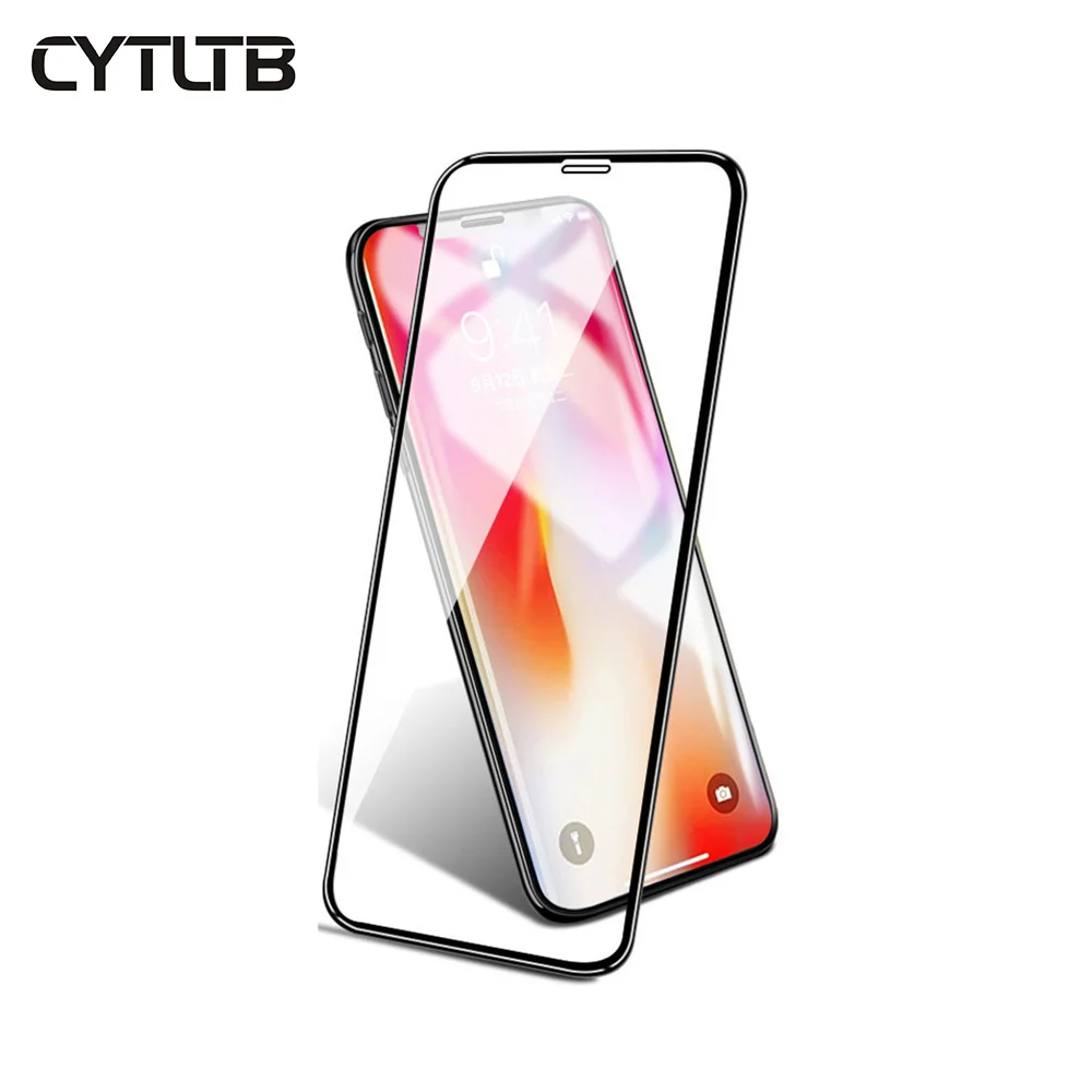 

2019 Full Glue Full Cover 9D 10D Color Silk Print Tempered Glass For Iphone XS MAX XR XS 2.5D Screen Protector, Black;white