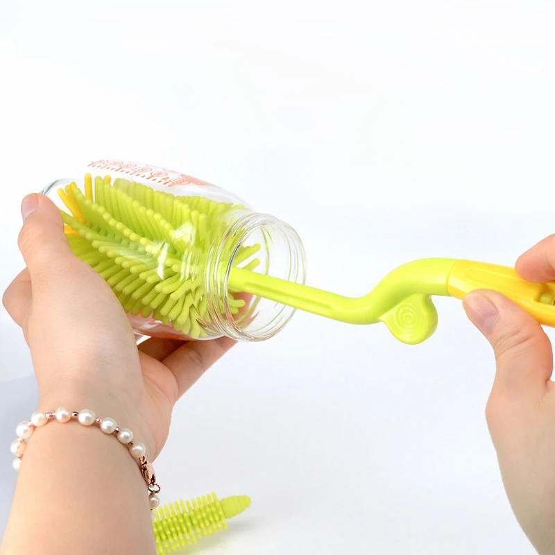 Renjia Silicone Baby Bottle Cleaning Brush Set With Long Handle Water