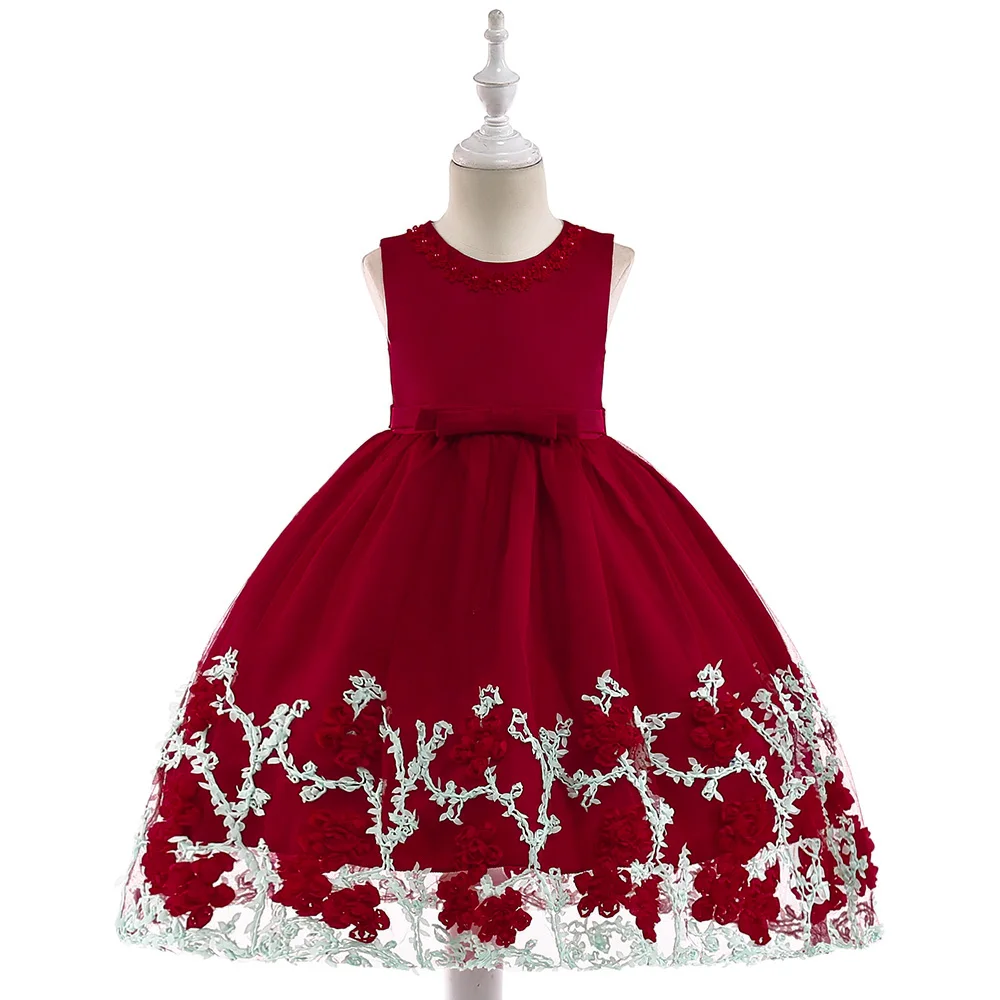

Unique Boutique Clothing Wholesale Party Wear Baby Weddings Bridesmaid Flower Girl Dresses L5028, Pink