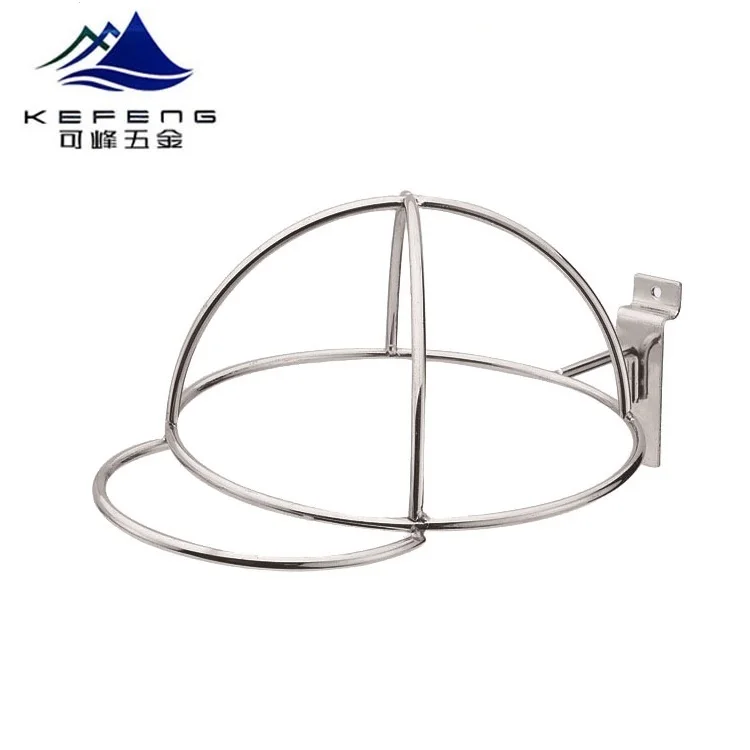 
Slatwall board hanging chromed metal hat display rack for retail store 