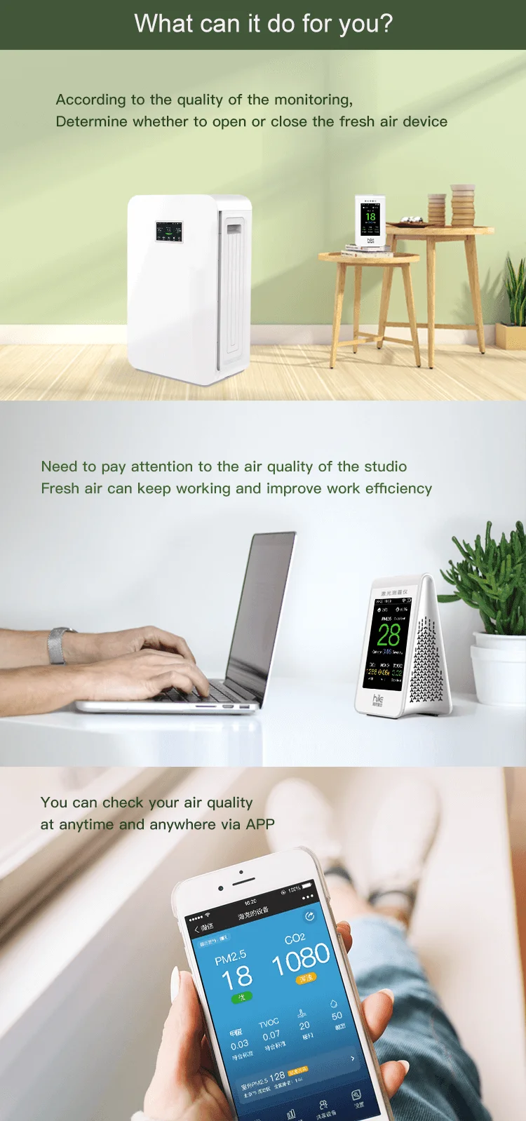 High precision Multifunctional Integrated Air Quality Monitor WiFi