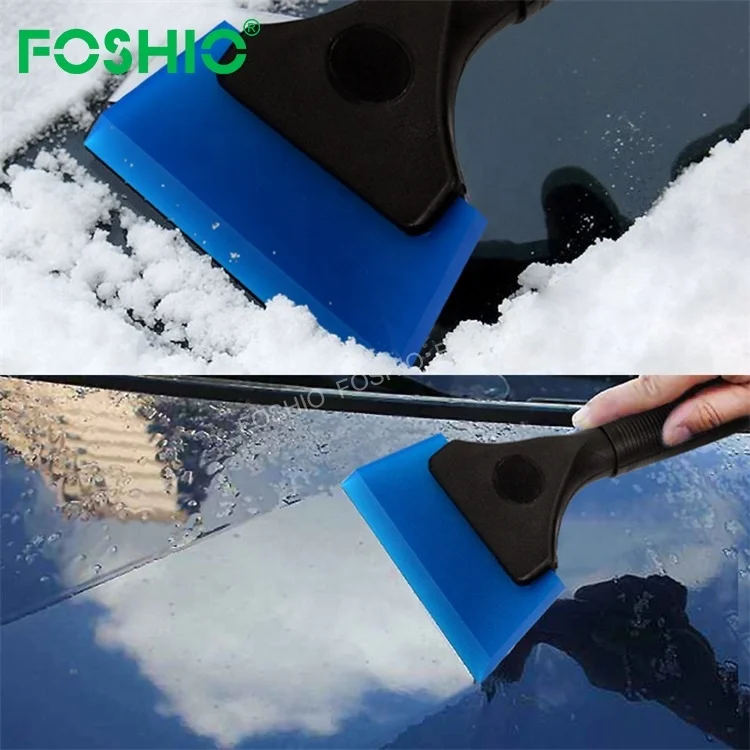

Handle Brush Blade Glass Cleaning Rubber Vinyl Window Tint Squeegee, Blue