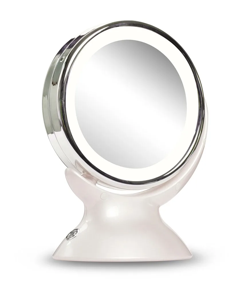 

best prices wholesale cheap bathroom portable lighted led makeup mirror for sell, White;pink