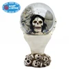 120mm Halloween Skull Head Resin Christmas Snow Globe, Water Globe Souvenir With Black Blowing Snow