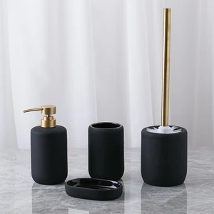 Silicon Coating Modern Black Mat Hotel Luxury Ceramic Toilet And Bathroom Set