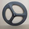700C fixie 70mm clincher carbon wheels tri spoke
