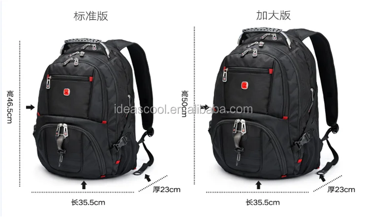 سعة كبيرة نايلون كمبيوتر محمول للأعمال على ظهره حقيبة حقيبة السفر