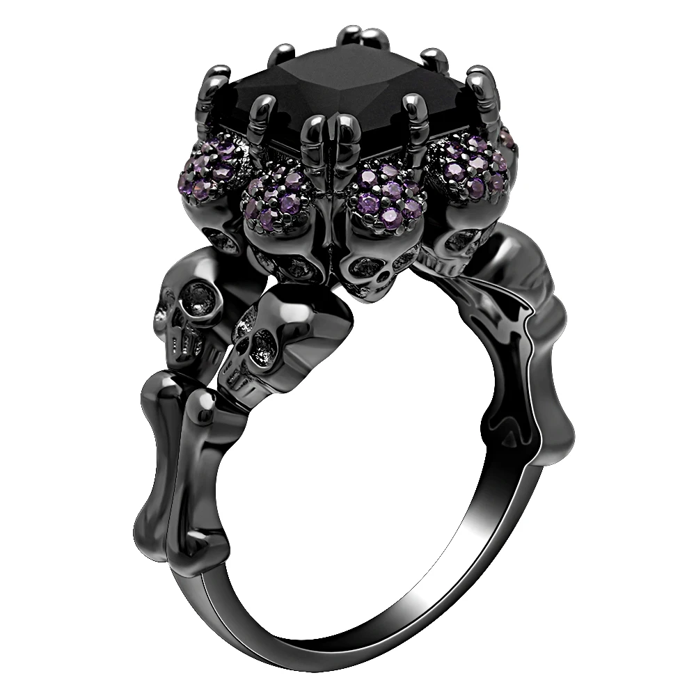 

Top Quality wedding Ring jewelry punk style new mens jewelry Skull men's ring wholesale, Black color