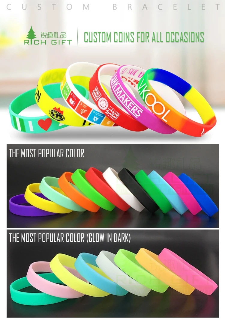 Wholesale No Minimum Free Shipping Custom Double Sided Printing Wrist Band Silicone Wristband