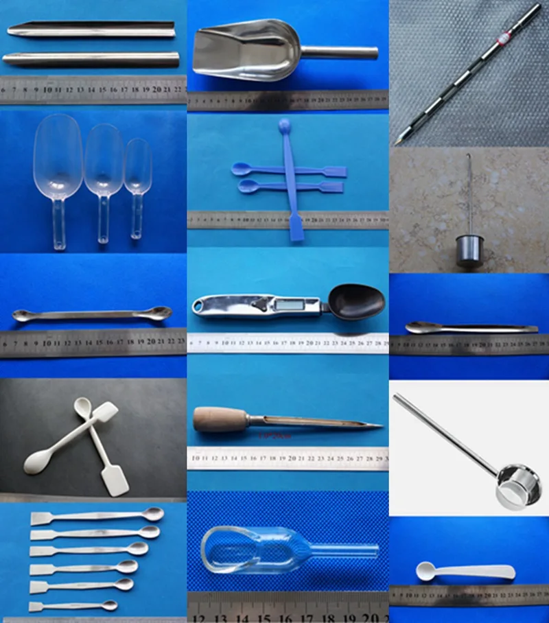 B Baosity Lab Micro Scoop Spoon for Powders Sampling Scoops Stainless Steel 16cm 
