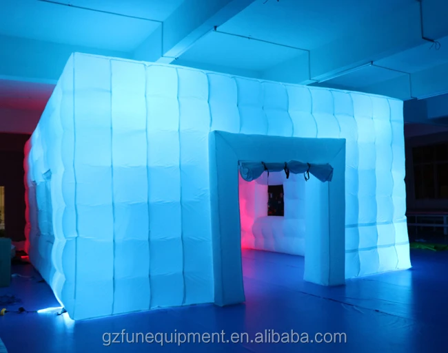 LED lighting used commercial grade white wedding event party inflatable square cube tent photo booth