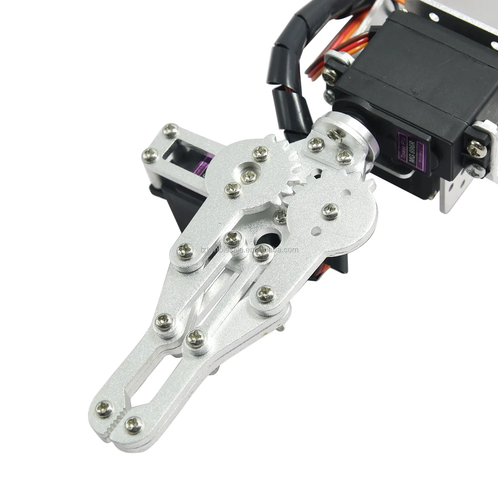 6 DOF Aluminium Robot Arm Mechanical Robotic Clamp Claw ROT3U For Arduino-Silver 