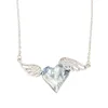 N0329002-cheap stone jewelry crystals from Swarovski blue sapphire wing shaped necklace