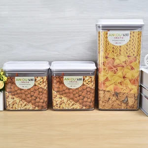 Image of 3 pieces set Dry and moisture proof plastic snack/cereal/candy container storage box