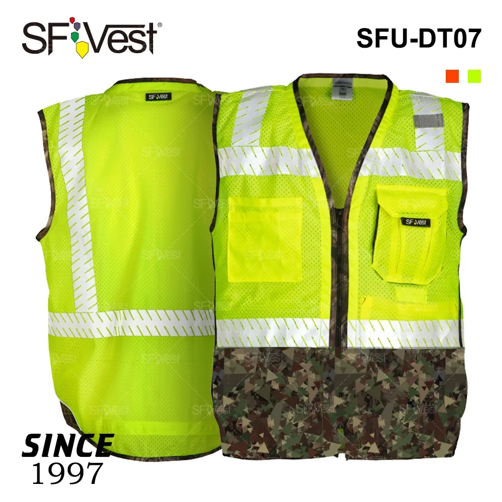 Wholesale 100 Polyester Mesh Two Tone Hi Vis Reflective Safety Hunting