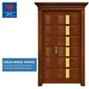 Morden Solid Wood unequal double Doors solid board 3D Craft Bread main door Design